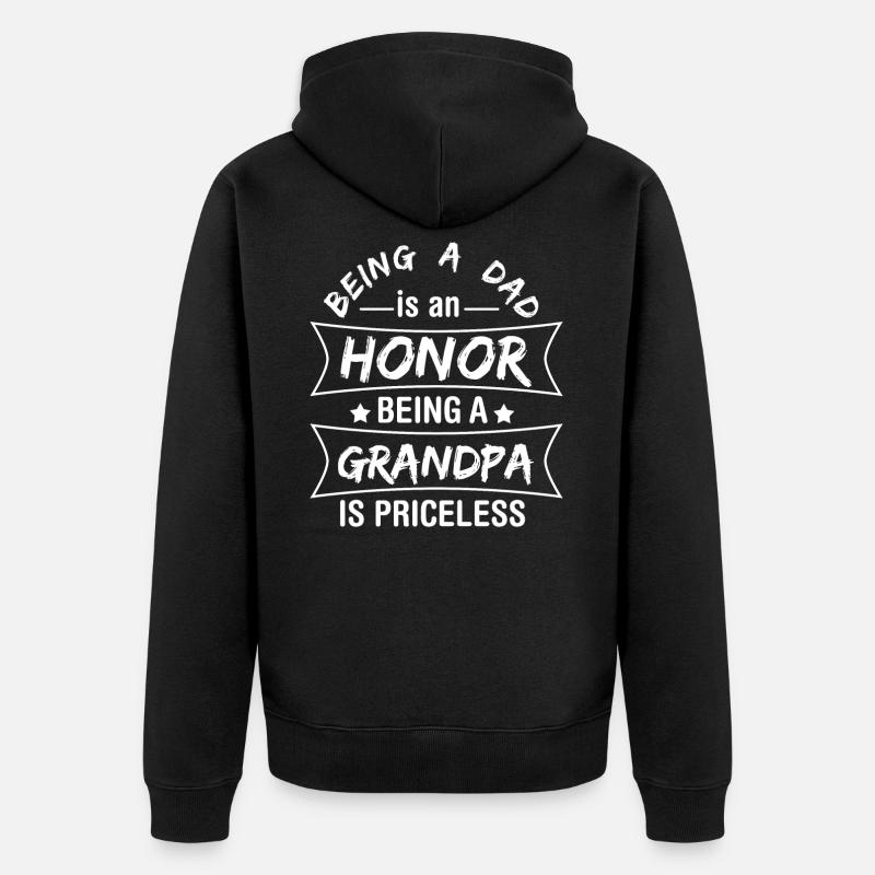 Stolzer Opa - Unisex Premium Bio Zip Hoodie - Schwarz