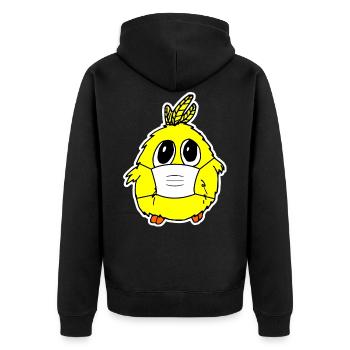 Chicken cute chick with mask cutie mask - Unisex Premium Organic Zip Hoodie - black - Back - Nico (187cm)