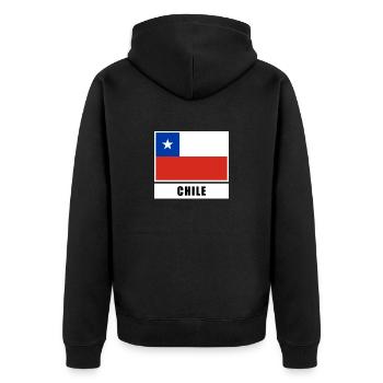 Chile Chilean flag flag - Unisex Premium Organic Zip Hoodie - black - Back - Nico (187cm)