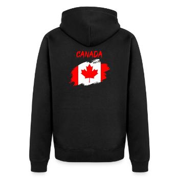 Kanada kanadisch Flagge Fahne - Unisex Premium Bio Zip Hoodie - Schwarz - Hinten - Nico (187cm)