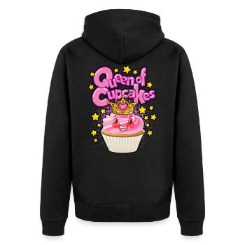 Queen of Cupcakes - Unisex Premium Organic Zip Hoodie - black - Back - Nico (187cm)