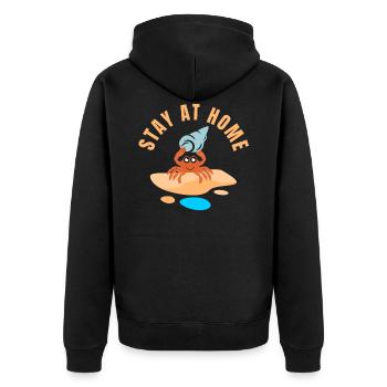 Stay At Home world champion crab hermit hermit - Unisex Premium Organic Zip Hoodie - black - Back - Nico (187cm)