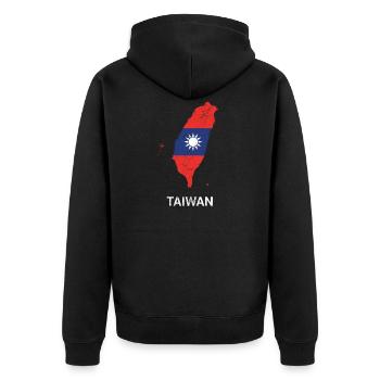 Taiwan carte du pays &drapeau - Veste à capuche bio Premium Unisexe - noir - Dos - Nico (187cm)