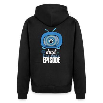 Series junkie - Unisex Premium Organic Zip Hoodie - black - Back - Nico (187cm)