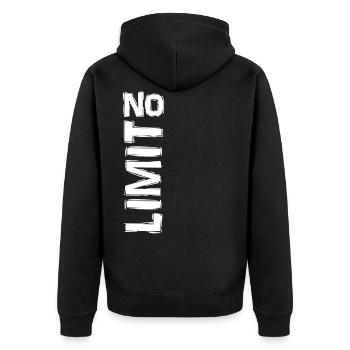 no limit, cool. funny, sayings, motorcycle - Unisex Premium Organic Zip Hoodie - black - Back - Nico (187cm)