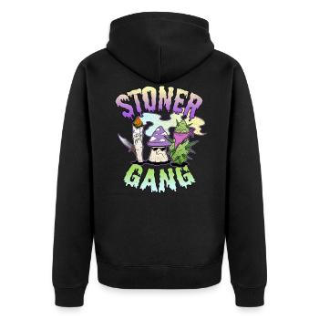 Stoner gang joint herbe floraison champignon magique stoner - Veste à capuche bio Premium Unisexe - noir - Dos - Nico (187cm)
