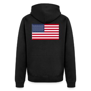 drapeau des Etats Unis - Veste à capuche bio Premium Unisexe - noir - Dos - Nico (187cm)