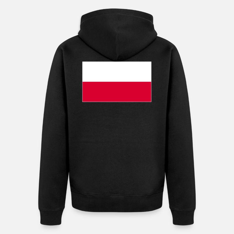 Drapeau Pologne - Veste à capuche bio Premium Unisexe - noir