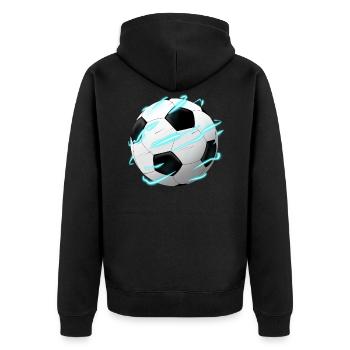 Football power - Unisex Premium Organic Zip Hoodie - black - Back - Nico (187cm)