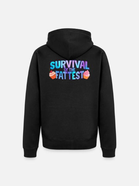 Survival of the Fattest - Unisex Premium Organic Zip Hoodie - black