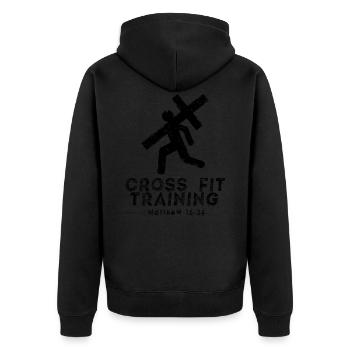 Sport Fitness & Chemises chrétiennes - Veste à capuche bio Premium Unisexe - noir - Dos - Nico (187cm)