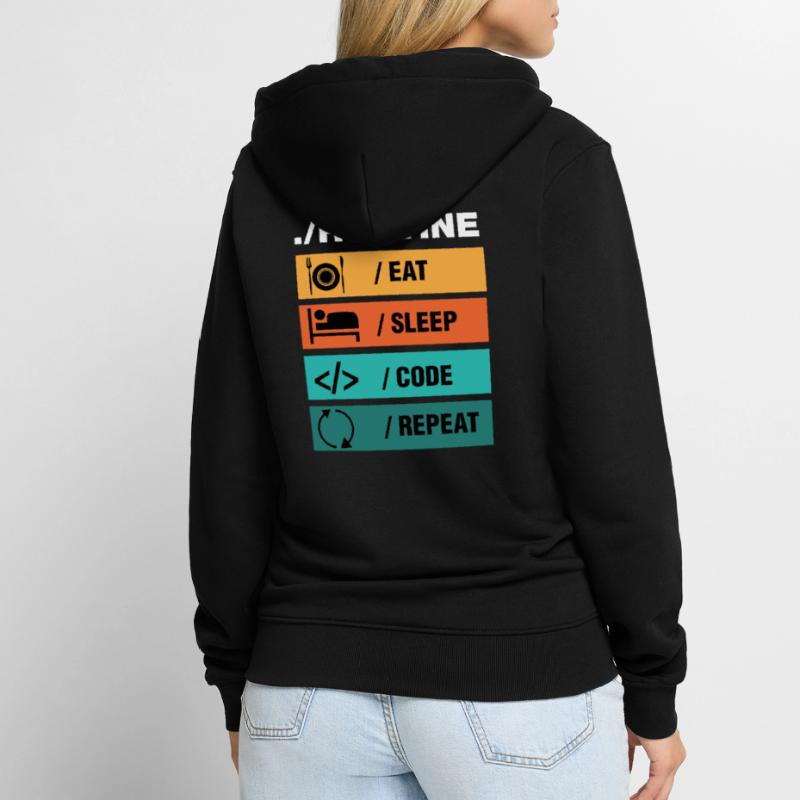 Eat Sleep Code Repeat Programmer Unisex Premium Organic Zip Hoodie