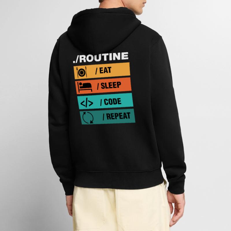 Eat Sleep Code Repeat Programmeur Veste à capuche bio Premium Unisexe