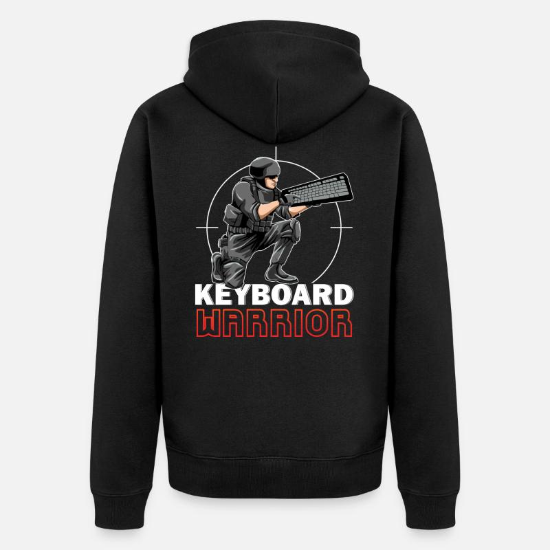 Keyboard Warrior - Unisex Premium Bio Zip Hoodie - Schwarz