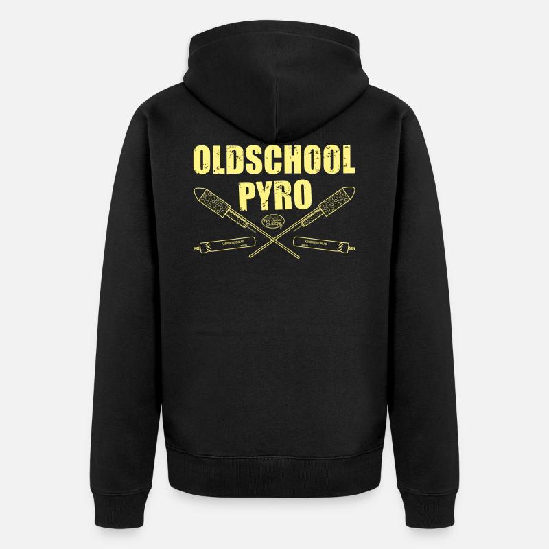 Pyro old school - Veste à capuche bio Premium Unisexe - noir