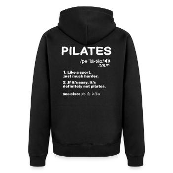Pilates definition - Unisex Premium Organic Zip Hoodie - black - Back - Nico (187cm)