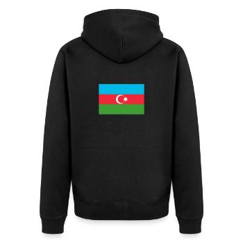 Azerbaijan Azerbaijan Flag - Unisex Premium Organic Zip Hoodie - black - Back - Nico (187cm)