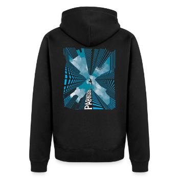 Skyline de Parkour - Veste à capuche bio Premium Unisexe - noir - Dos - Nico (187cm)