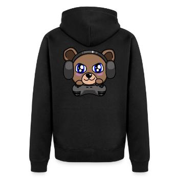 Ours de jeu - Veste à capuche bio Premium Unisexe - noir - Dos - Nico (187cm)