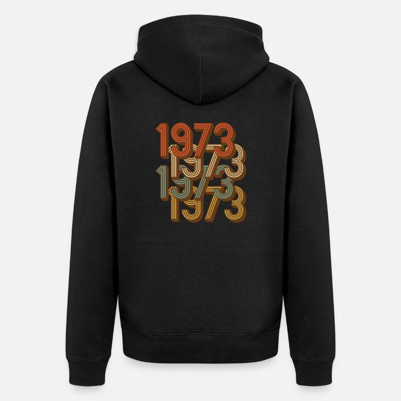 1973 millésime millésime rétro - Veste à capuche bio Premium Unisexe - noir