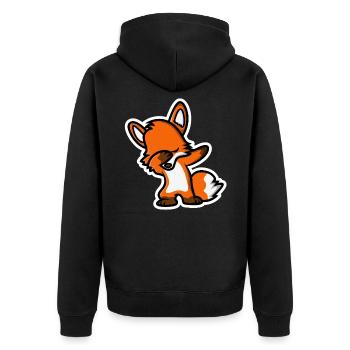 Dab Fuchs - Unisex Premium Organic Zip Hoodie - black - Back - Nico (187cm)