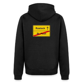 Rostock Rostocker anti Saint Pauli place-nom signe - Veste à capuche bio Premium Unisexe - noir - Dos - Nico (187cm)