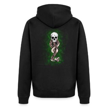 Marque sombre - Veste à capuche bio Premium Unisexe - noir - Dos - Nico (187cm)