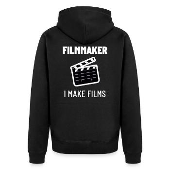 Filmmaker Videographer Filmmaker Cinema TV Gift - Unisex Premium Organic Zip Hoodie - black - Back - Nico (187cm)