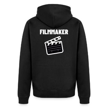 Filmmaker Videographer Filmmaker Cinema TV Gift - Unisex Premium Organic Zip Hoodie - black - Back - Nico (187cm)