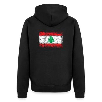Drapeau libanais drapeau drapeau - Veste à capuche bio Premium Unisexe - noir - Dos - Nico (187cm)