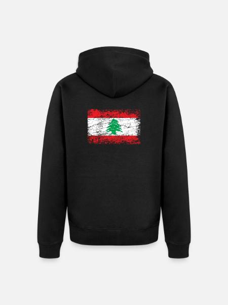Drapeau libanais drapeau drapeau - Veste à capuche bio Premium Unisexe - noir
