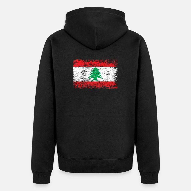 Drapeau libanais drapeau drapeau - Veste à capuche bio Premium Unisexe - noir