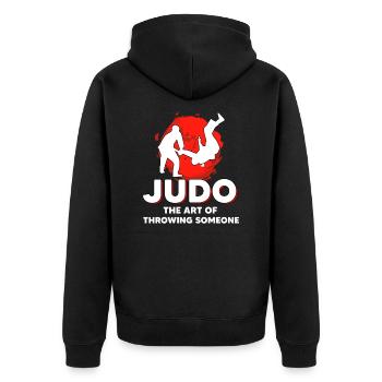 Judo - Veste à capuche bio Premium Unisexe - noir - Dos - Nico (187cm)