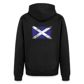 Schottland schottisch Flagge Fahne - Unisex Premium Bio Zip Hoodie - Schwarz - Hinten - Nico (187cm)