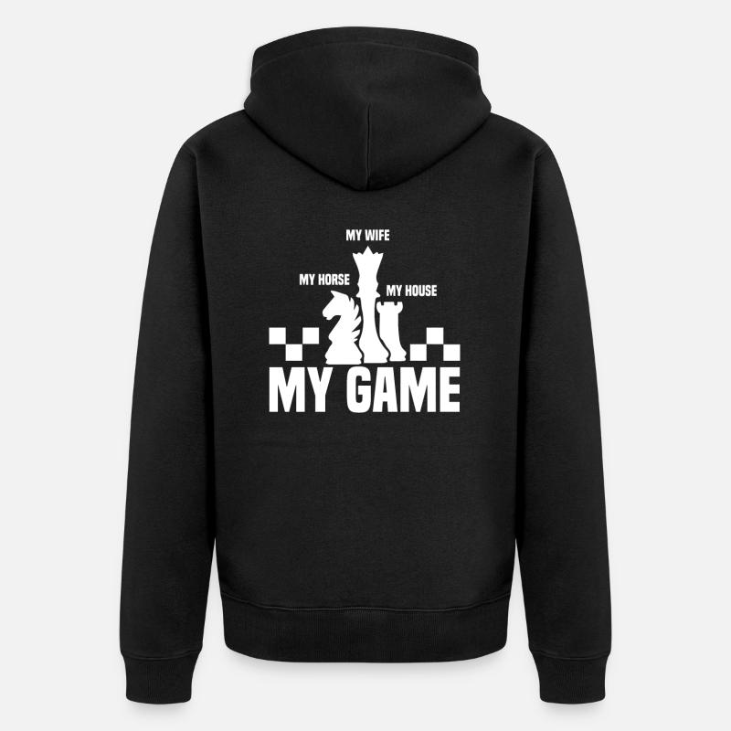 Échecs - Veste à capuche bio Premium Unisexe - noir