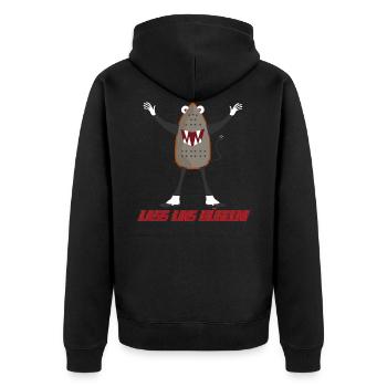 Bügeleisen Halloween Monster Lass uns bügeln - Unisex Premium Bio Zip Hoodie - Schwarz - Hinten - Nico (187cm)