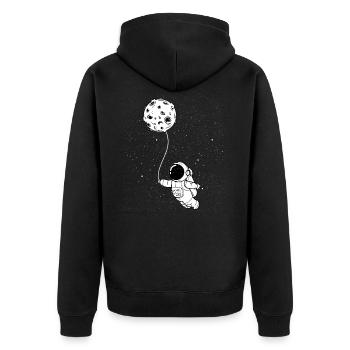 Ballon de lune astronaute - Veste à capuche bio Premium Unisexe - noir - Dos - Nico (187cm)