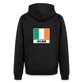 Ireland Irish Flag Flag - Unisex Premium Organic Zip Hoodie - black - Back - Nico (187cm)
