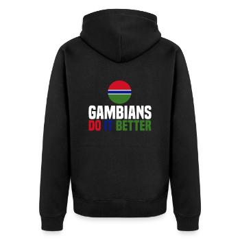 Gambie - Veste à capuche bio Premium Unisexe - noir - Dos - Nico (187cm)