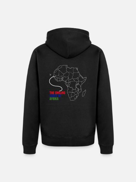 Gambia - Unisex Premium Organic Zip Hoodie - black