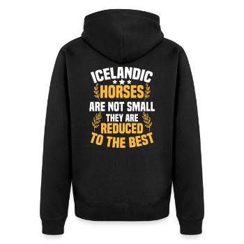 Islandpferd - Unisex Premium Bio Zip Hoodie - Schwarz - Hinten - Nico (187cm)