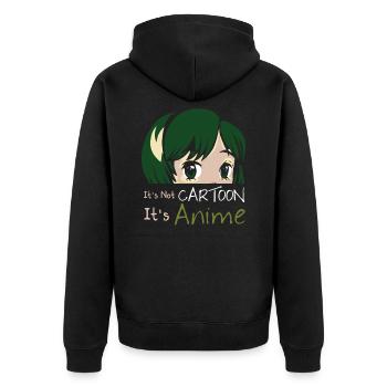 Anime - Unisex Premium Organic Zip Hoodie - black - Back - Nico (187cm)
