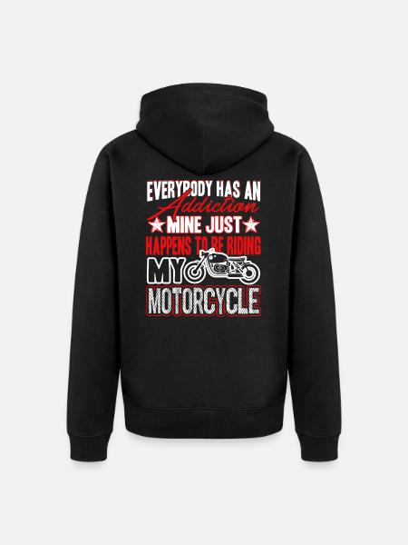 Motorcycle Motorcycle Addiction - Unisex Premium Organic Zip Hoodie - black
