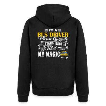 Conducteur de bus Je suis un chauffeur de bus Chemises - Veste à capuche bio Premium Unisexe - noir - Dos - Nico (187cm)