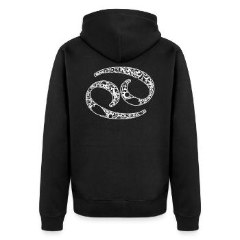 Krebs Sternzeichen Hemden - Unisex Premium Bio Zip Hoodie - Schwarz - Hinten - Nico (187cm)