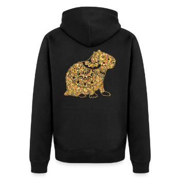 Chemises géométriques Capybara - Veste à capuche bio Premium Unisexe - noir - Dos - Nico (187cm)