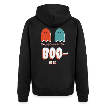 Je suis juste ici pour les fous! Halloween fantôme - Veste à capuche bio Premium Unisexe - noir - Dos - Nico (187cm)