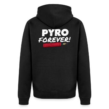 Pyro Forever - Unisex Premium Organic Zip Hoodie - black - Back - Nico (187cm)