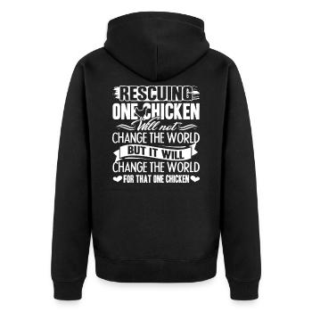 Poulet sauvant les poulets - Veste à capuche bio Premium Unisexe - noir - Dos - Nico (187cm)