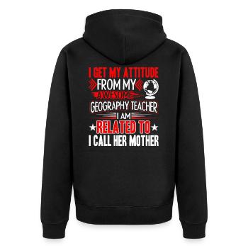 Fantastische Geographie-Lehrer-Hemden - Unisex Premium Bio Zip Hoodie - Schwarz - Hinten - Nico (187cm)